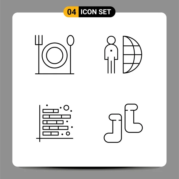 User Interface Line Pack Modern Signs Symbols Eat Chart Freelance — Διανυσματικό Αρχείο