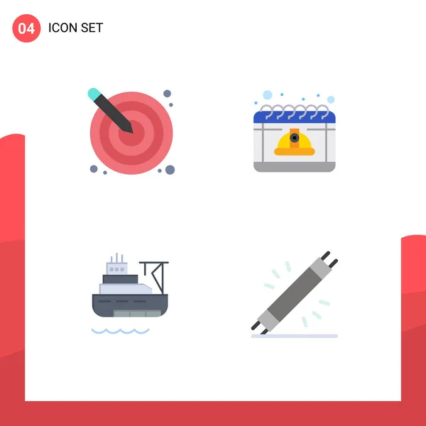 ストックベクトルアイコン4行の記号と矢印 キャップ 創造性 ボートのシンボルのパック編集可能なベクトルデザイン要素 — ストックベクタ