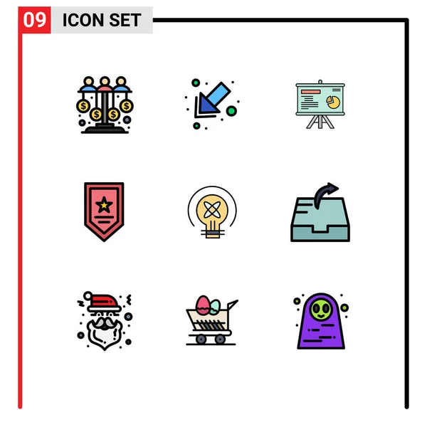 Universal Icon Symbols Group Modern Filledline Flat Colores Luz Ganador — Vector de stock