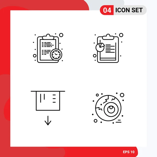 Universal Icon Symbols Group Modern Filledline Flat Colors Clock Money — Vetor de Stock