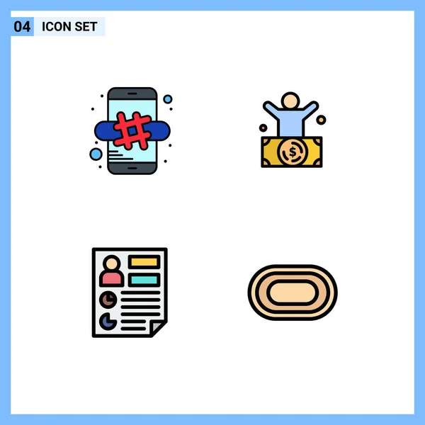 Set Modern Icons Symbols Signs Hash Tag Analtics Mobile Million — 스톡 벡터