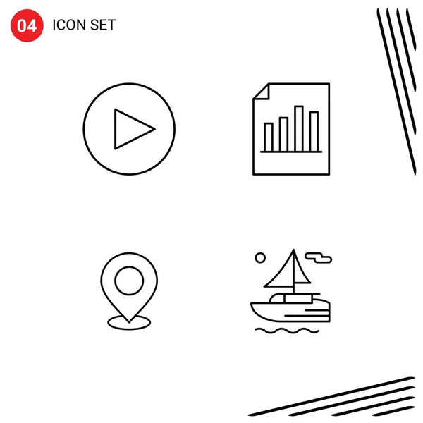 Stock Vector Icon Pack Mit Linienzeichen Und Symbolen Für Pfeil — Stockvektor