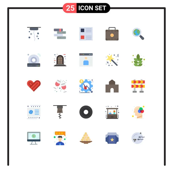 Creative Icons Modern Jelek Szimbólumok Dvd Nagyító Üveg Elrendezés Elveszett — Stock Vector