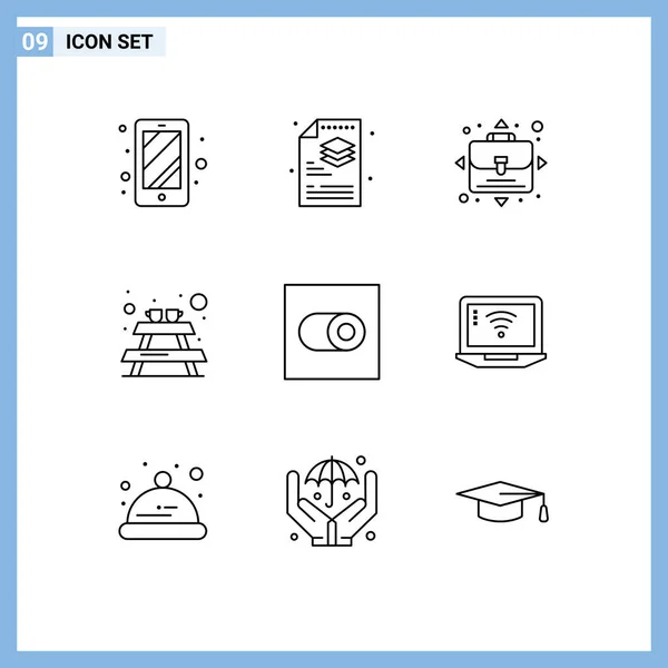 Stock Vector Icon Pack Line Signs Symbols Computer Toggle Opportunity — Stock Vector