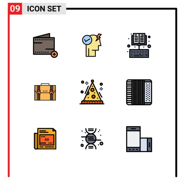 Conjunto Icones Modernos Símbolos Sinais Para Marketing Caso Line Negócios —  Vetores de Stock