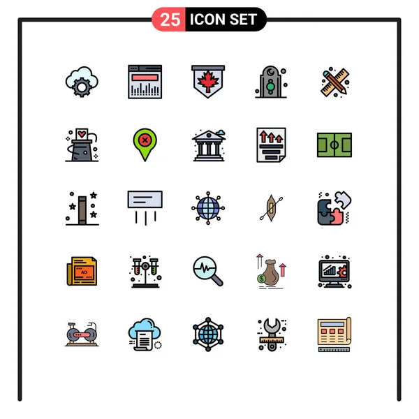 Stock Vector Icon Pack Mit Zeilenzeichen Und Symbolen Für Den — Stockvektor