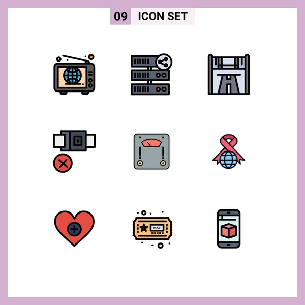 Conjunto Iconos Interfaz Usuario Moderna Símbolos Signos Para Máquina Bloqueo — Vector de stock