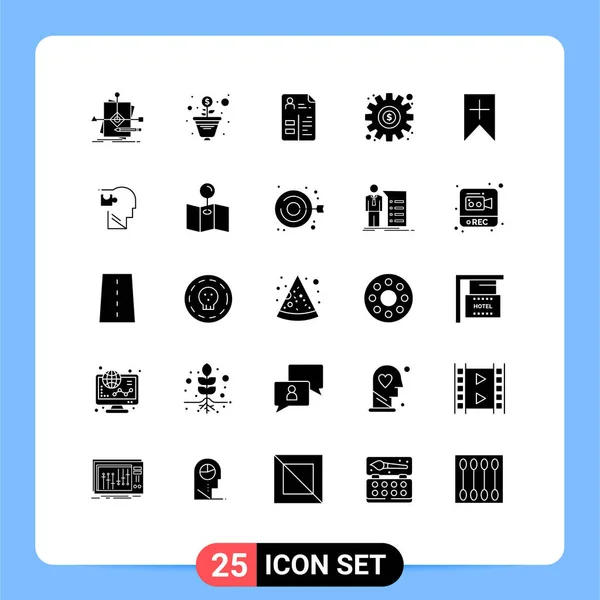 Interface Utilisateur Glyphe Solide Pack Signes Symboles Modernes Réglage Programme — Image vectorielle