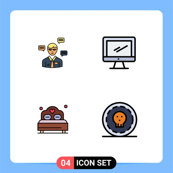 Universal Icon Symbols Group Modern Filledline Flat Colors Man Chat —  Vetores de Stock