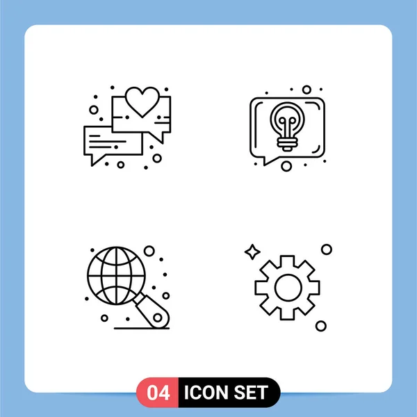 Ensemble Symboles Modernes Icônes Interface Utilisateur Signes Pour Chat Recherche — Image vectorielle