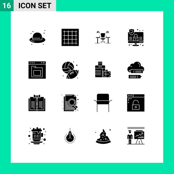 Conjunto Iconos Interfaz Usuario Moderna Símbolos Signos Para Internet Lugar — Archivo Imágenes Vectoriales