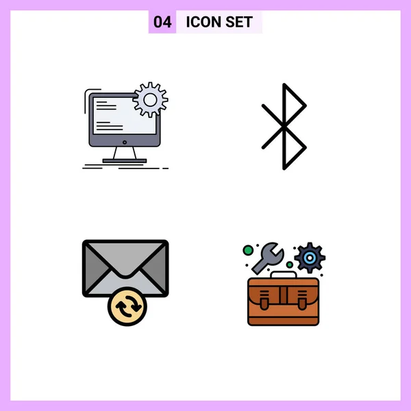 Universal Icon Symbols Group Modern Filledline Flat Colors Internet Message — Stock Vector