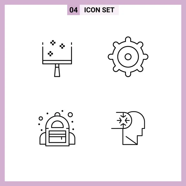 Set Von Modernen Symbolen Symbole Zeichen Für Besen Autismus Ausrüstung — Stockvektor