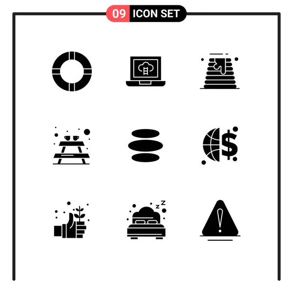 結婚式 コイン 家具の9創造的なアイコン現代の記号とシンボル編集可能なベクトルデザイン要素 — ストックベクタ