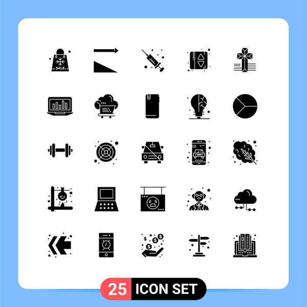 Stock Vector Icon Pack Line Signs Symbols Laptop Cross Injection — 图库矢量图片