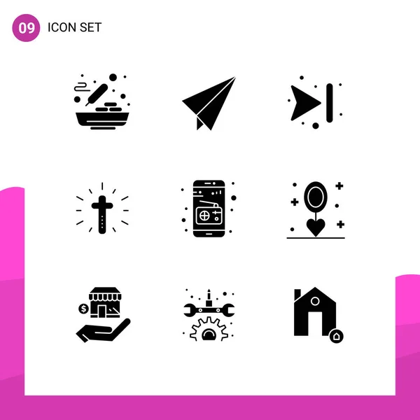 Paquete Iconos Vectores Stock Signos Símbolos Línea Para Celebración Medios — Vector de stock