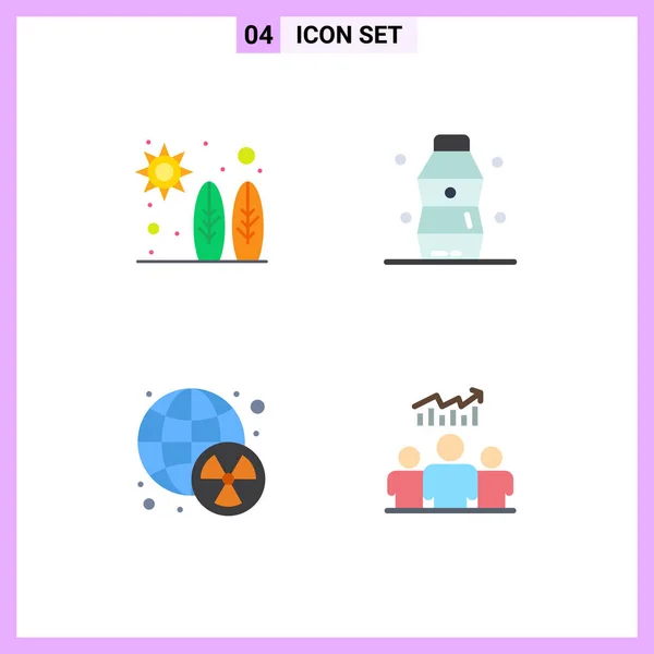 Benutzeroberfläche Flaches Icon Pack Moderner Zeichen Und Symbole Für Strand — Stockvektor