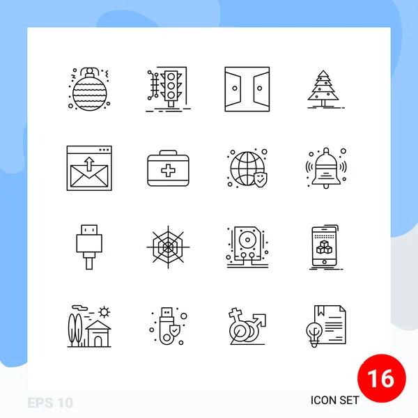 Conjunto Pictogramas Mas Bosque Tráfico Árbol Hogar Elementos Diseño Vectores — Archivo Imágenes Vectoriales