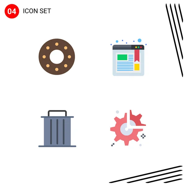 User Interface Flat Icon Pack Modern Signs Symmbols Donut Remove — Image vectorielle