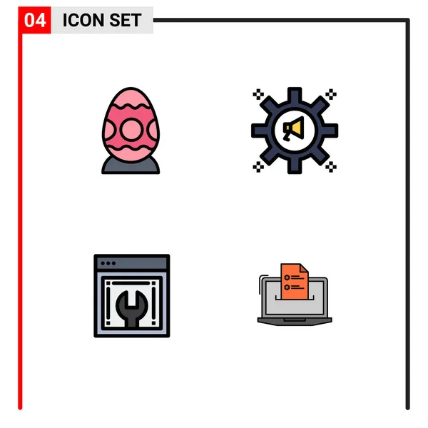 Universal Icon Symbols Group Modern Filledline Flat Colors Decoration Web — Stockový vektor