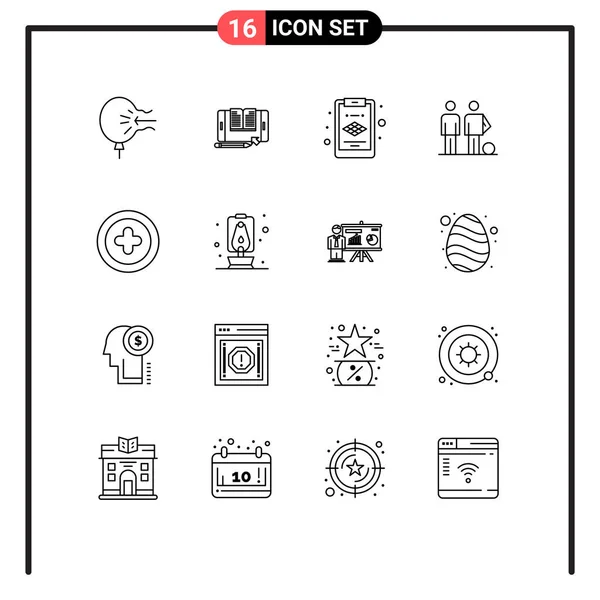 Creative Icons Modern Signs Symbols Media Friends Tablet Football Amateur — Stock Vector