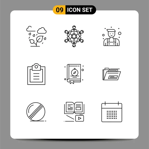 User Interface Outline Pack Modern Signs Symbols Location Compass Playing — Stockový vektor