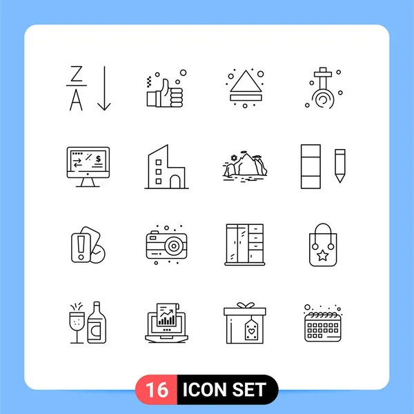 Stock Vector Icon Pack Sinais Linha Símbolos Para Finanças Páscoa — Vetor de Stock