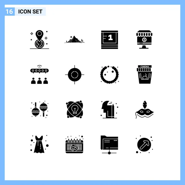 Conjunto Iconos Interfaz Usuario Moderna Símbolos Señales Para Comercio Ordenador — Vector de stock