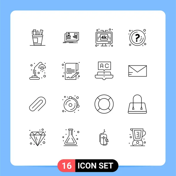 Creative Icons Modern Signs Symbols Help Technology User Media Computer — Stock Vector