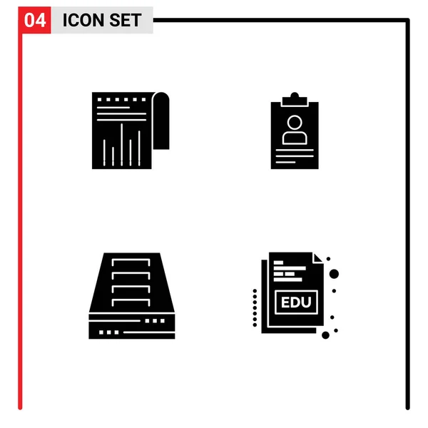 Serie Icone Dell Interfaccia Utente Moderna Segni Imprese Archivio Relazione — Vettoriale Stock