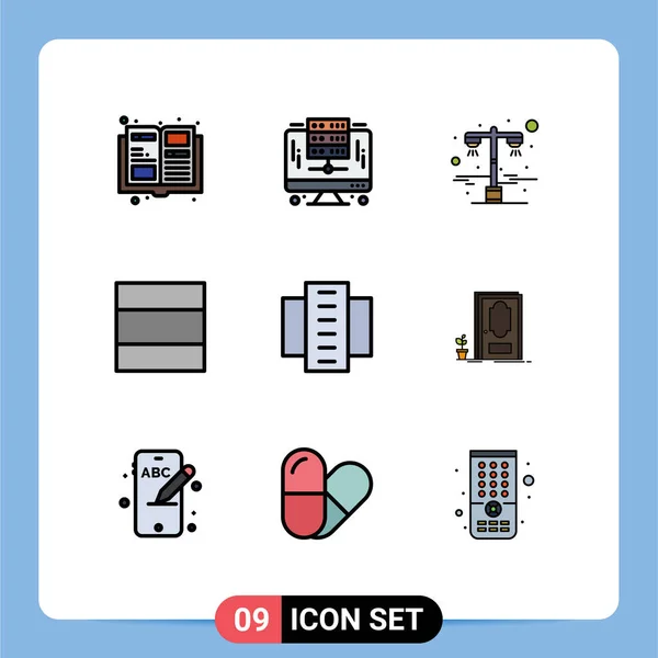 Icône Vectorielle Stock Paquet Signes Symboles Ligne Pour Appartements Résidentiels — Image vectorielle