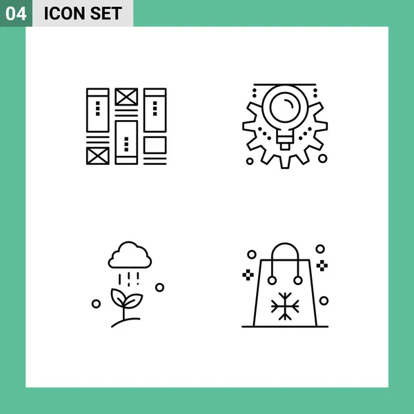 Universal Icon Symbols Group Modern Filledline Flat Colores Wireframing Nube — Vector de stock