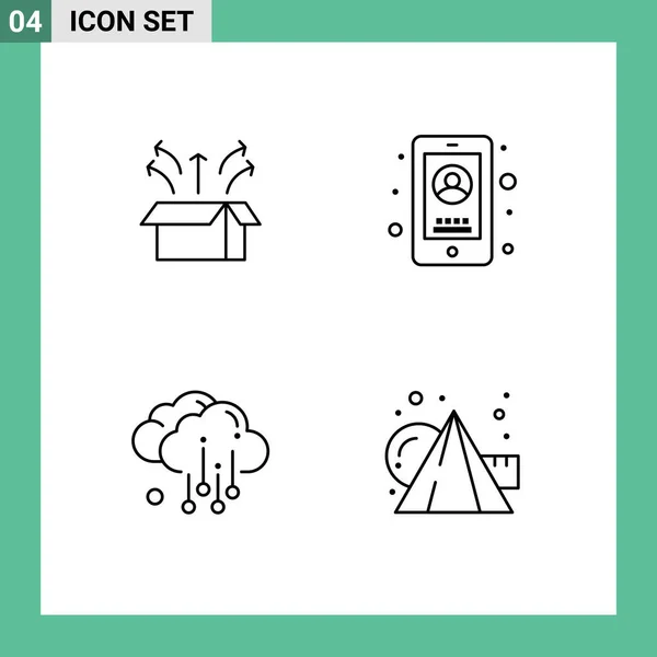 Icône Vectorielle Stock Pack Signes Symboles Ligne Pour Libération Nuage — Image vectorielle