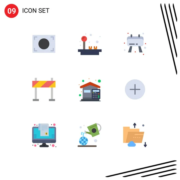Editable Vector Line Pack Simple Flat Colors House Costs Checklist — Stock Vector