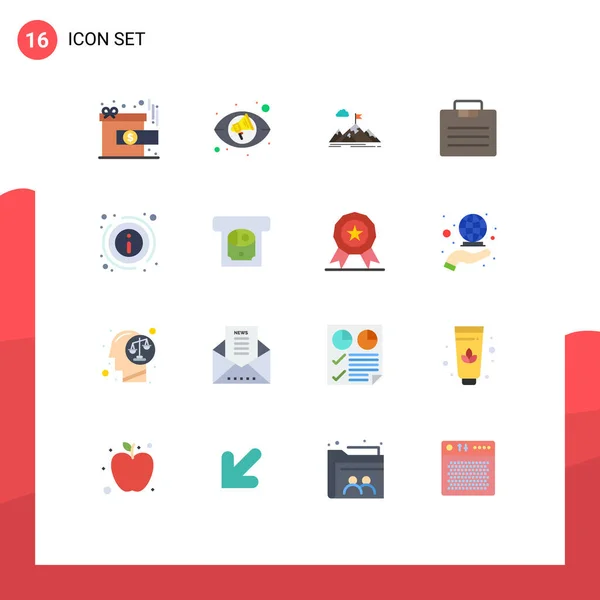 2014 Mobile Interface Flat Color Set Pictograms Suitcase Business Aim — 스톡 벡터