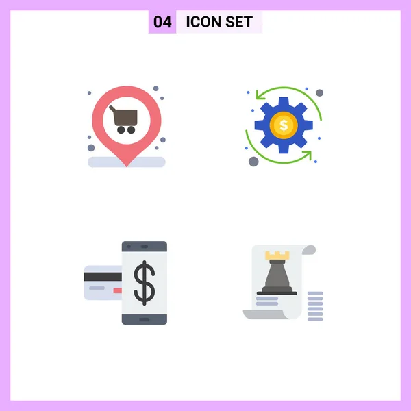 Editierbare Vector Line Pack Von Einfachen Flachen Icons Von Markt — Stockvektor