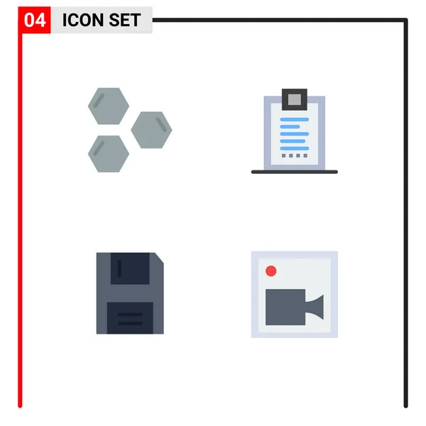 Mobile Interface Flat Icon Set Pictograms Cells Development Shape Confirmation — Stock Vector