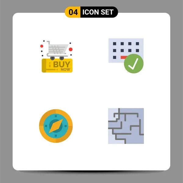 Flat Icon Pack Universal Symboly Černé Pátky Navigace Nakupování Zařízení — Stockový vektor