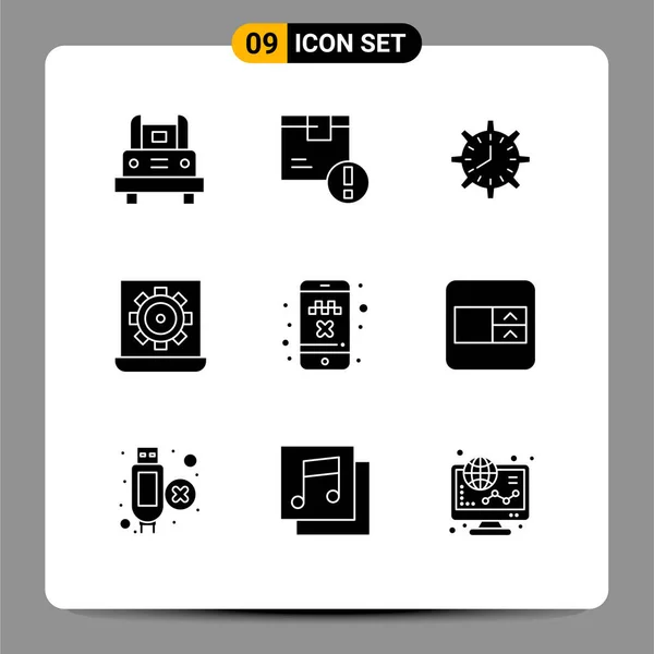 Creative Icons Modern Signs Symbols Computer Watch Logistic Timing Time — Stock Vector