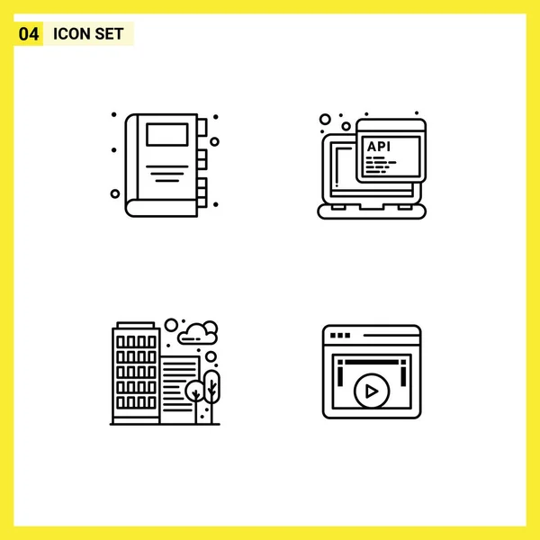 사용자 인터페이스 School House Api Programming Page Editable Vector Design — 스톡 벡터