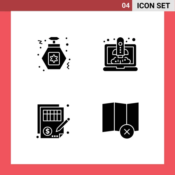 Universal Icon Symbols Group Modern Solid Glyphs Perfume Document Boost — Vector de stock