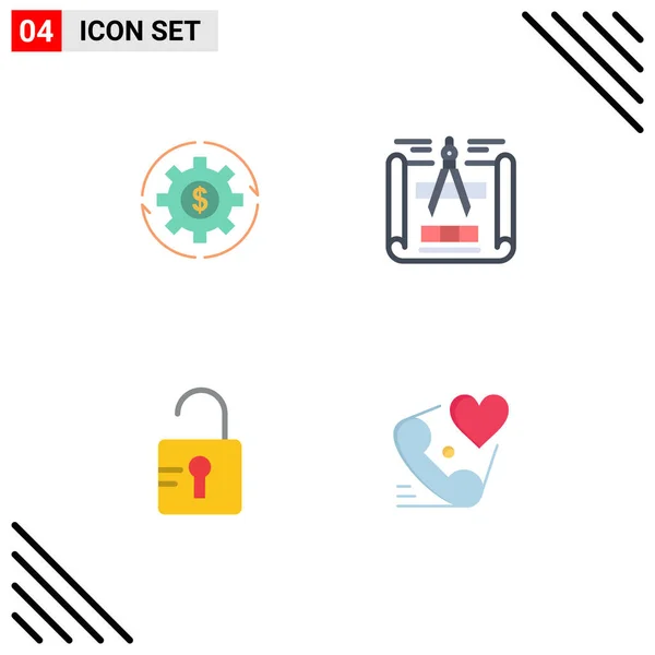 Thematic Vector Flat Icons Editable Symbols Revenue Sketch Make Profit — Stockový vektor