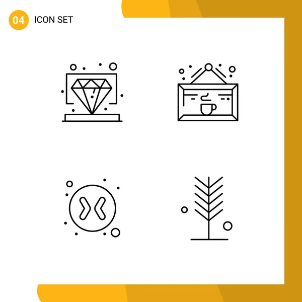 Interface Utilisateur Paquet Couleurs Plates Filledline Base Diamant Flèches Vip — Image vectorielle