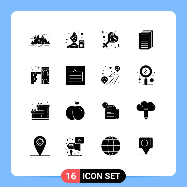 Creative Icons Moderní Značky Symboly Domova Dokument Obchodní Analytik Obchod — Stockový vektor