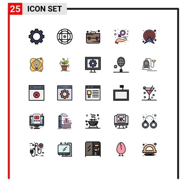 Universal Icon Symbols Group Modern Filled Line Flat Cores Direção — Vetor de Stock