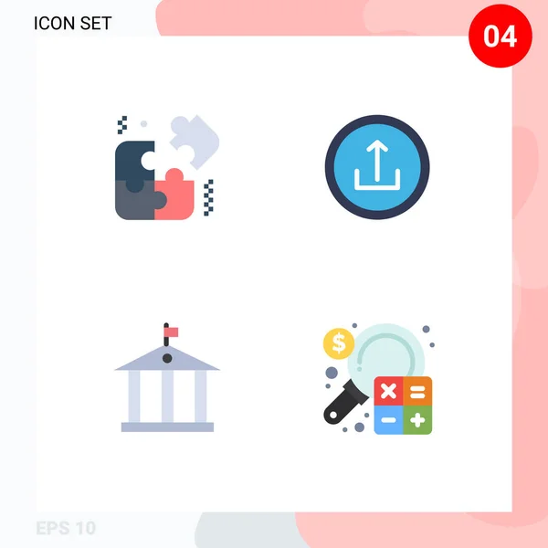 Group Modern Flat Icons Set Pieces Utazás Alkalmazás Mobil Számvitel — Stock Vector