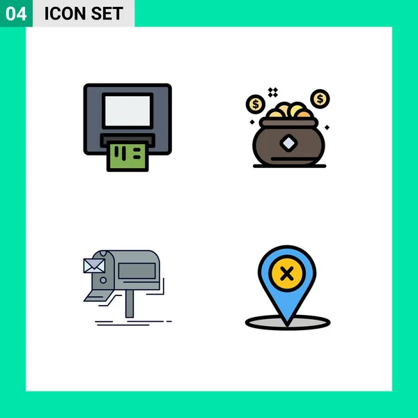 Universal Icon Symbols Group Modern Filledline Flat Colors Atm Email — Vetor de Stock