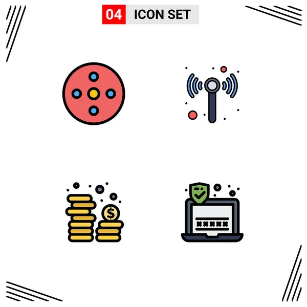 Stock Vector Icon Pack Líneas Signos Símbolos Para Carrete Cámara — Archivo Imágenes Vectoriales