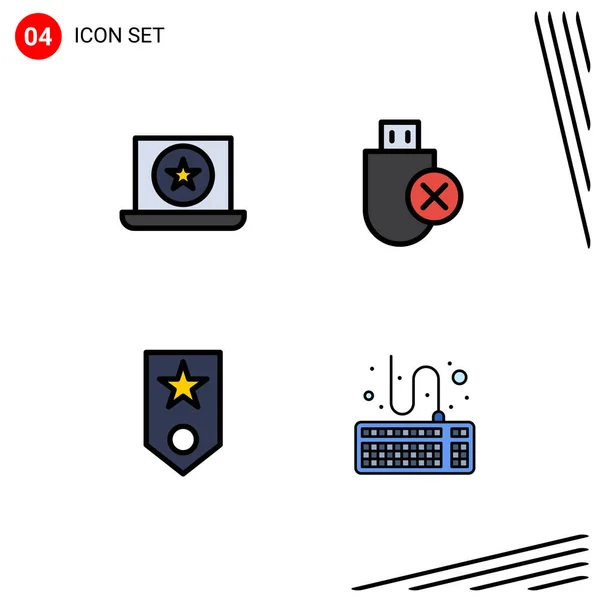 Universal Icon Symbols Group Modern Filledline Flat Colors Award Circled — Stockový vektor