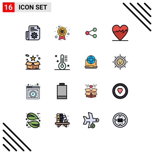 Stock Vector Icon Pack Line Signs Symbols Package Surprize Share — 스톡 벡터